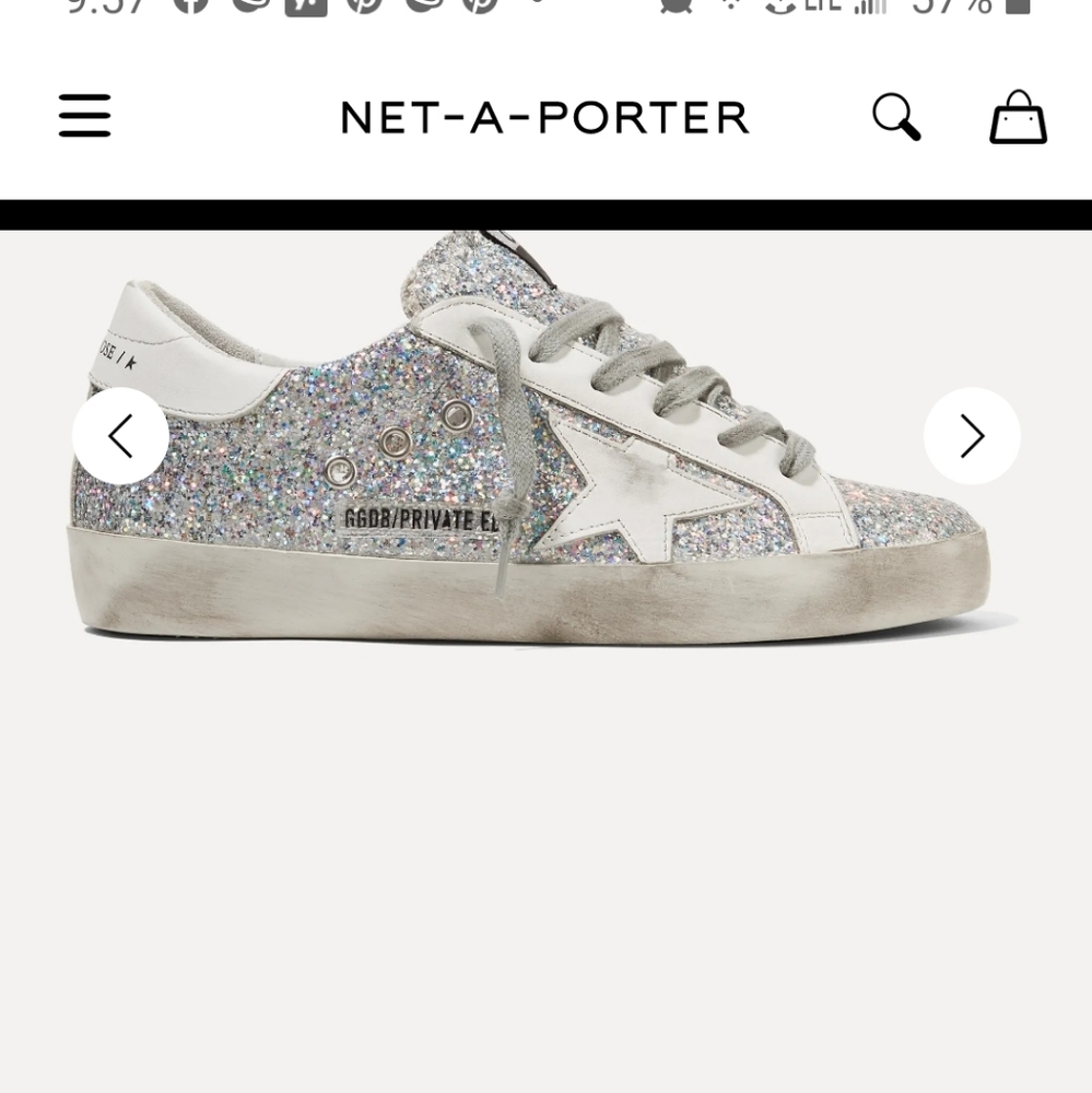 Golden Star Super Distress Glittered Leather Sneak